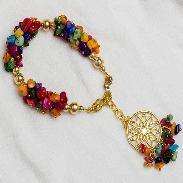 Colorful Shell Jewelry Set – Gold-Plated Elegance