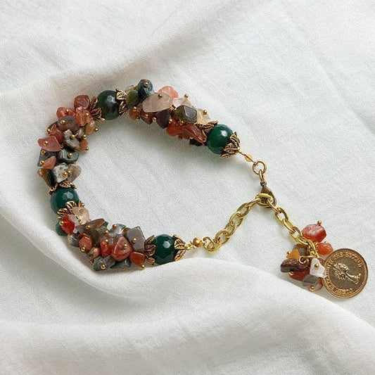 Handmade Agate Stone Jewelry Set – Arabic Art Pendant