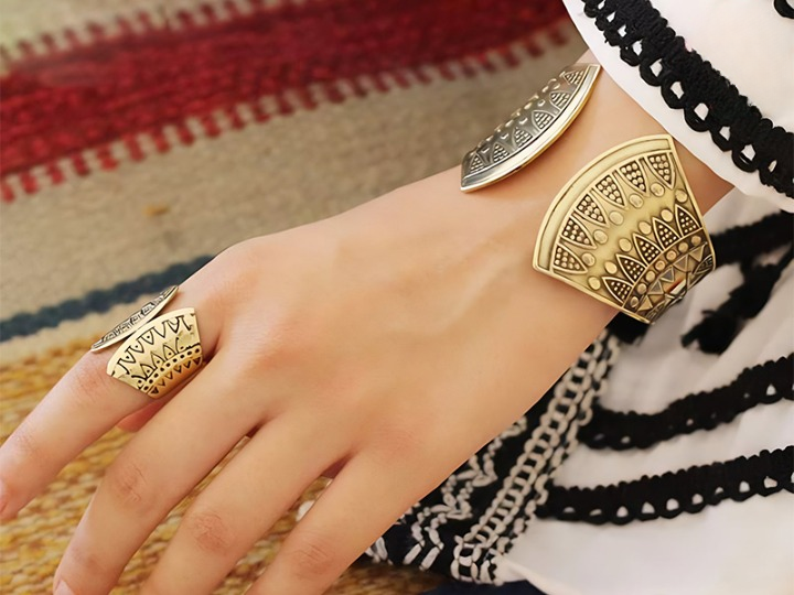 Handcrafted Pharaonic Copper Set – Temple Geometry Design