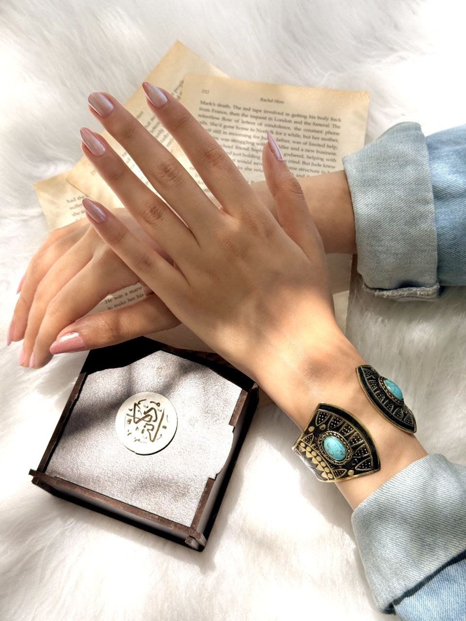 Handcrafted Pharaonic Copper Bracelet with Turquoise Stone
