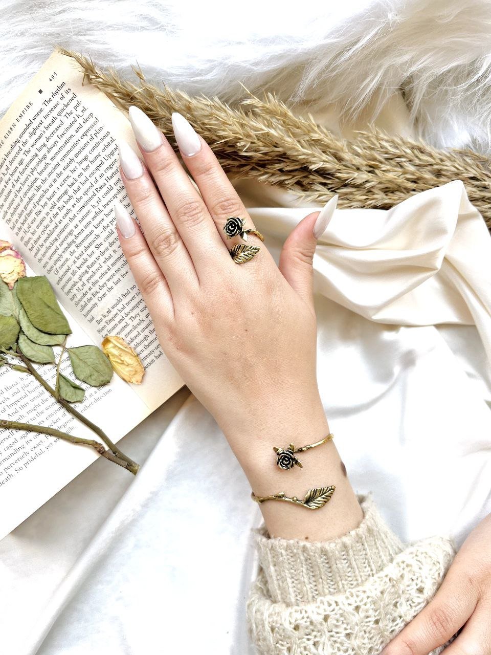 Handcrafted Copper Rose Jewelry Set – Nature’s Elegance