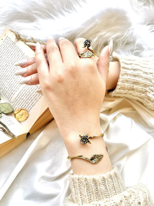 Handcrafted Copper Rose Jewelry Set – Nature’s Elegance