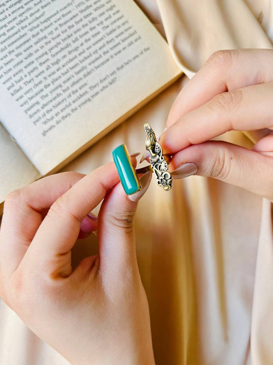 Emerald Peacock Ring | Adjustable Ring