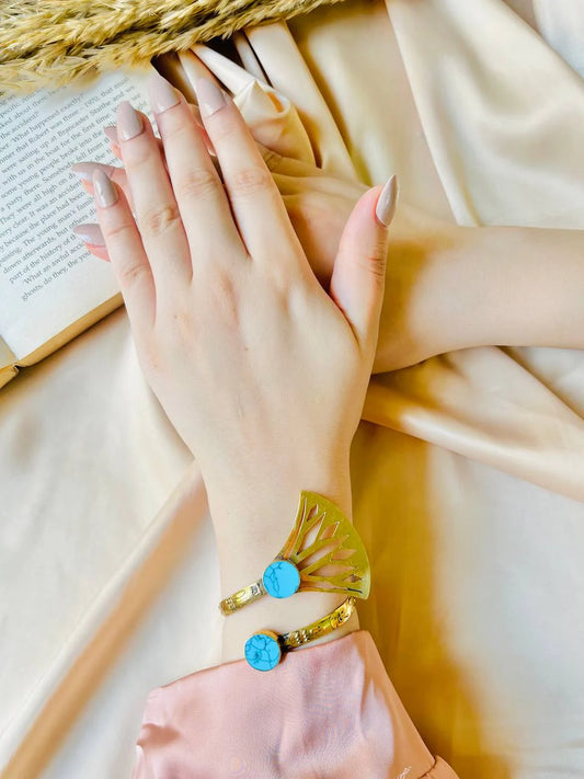 Ancestral Glow Cuff – Pharaonic Copper & Turquoise