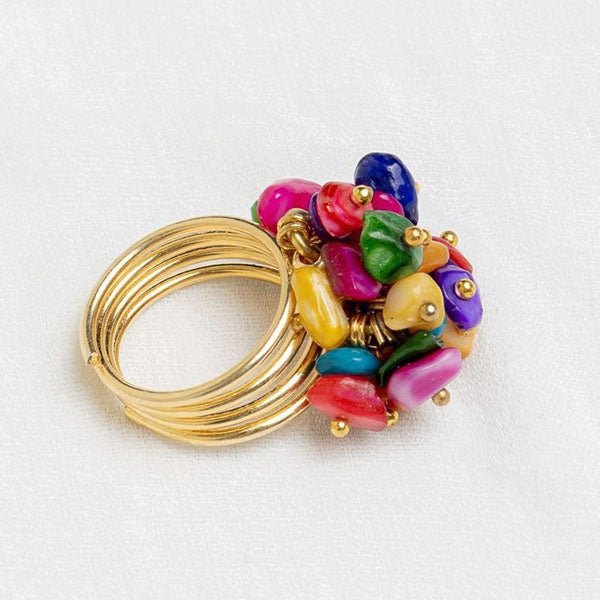 Colorful Shell Jewelry Set – Gold-Plated Elegance