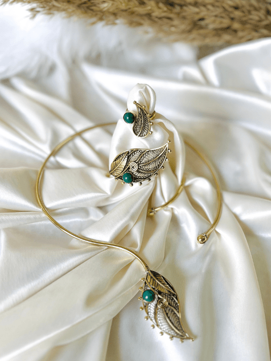 Handcrafted Copper Leaf Jewelry Set