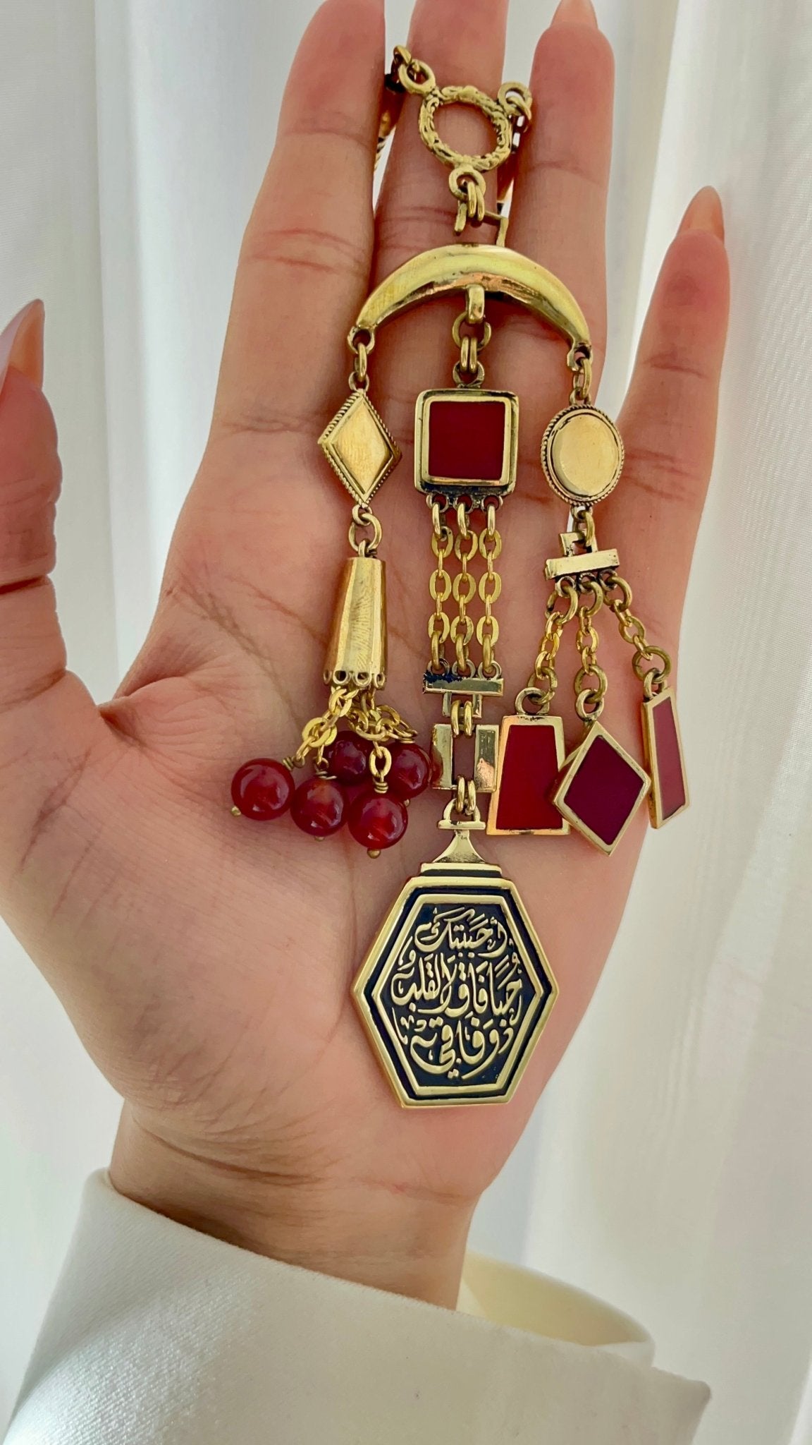 Love Beyond the Heart – Arabic Calligraphy Necklace