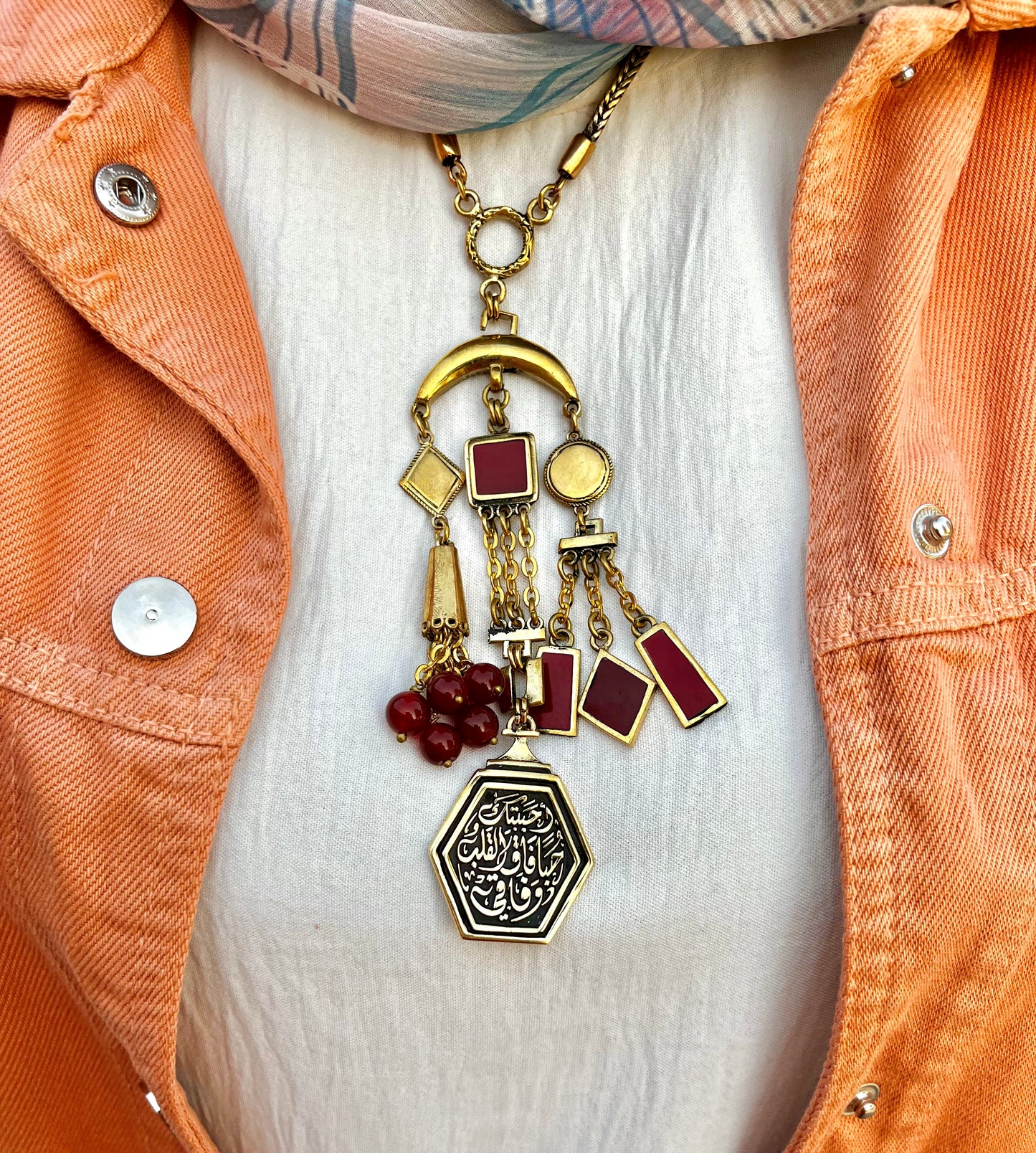 Love Beyond the Heart – Arabic Calligraphy Necklace
