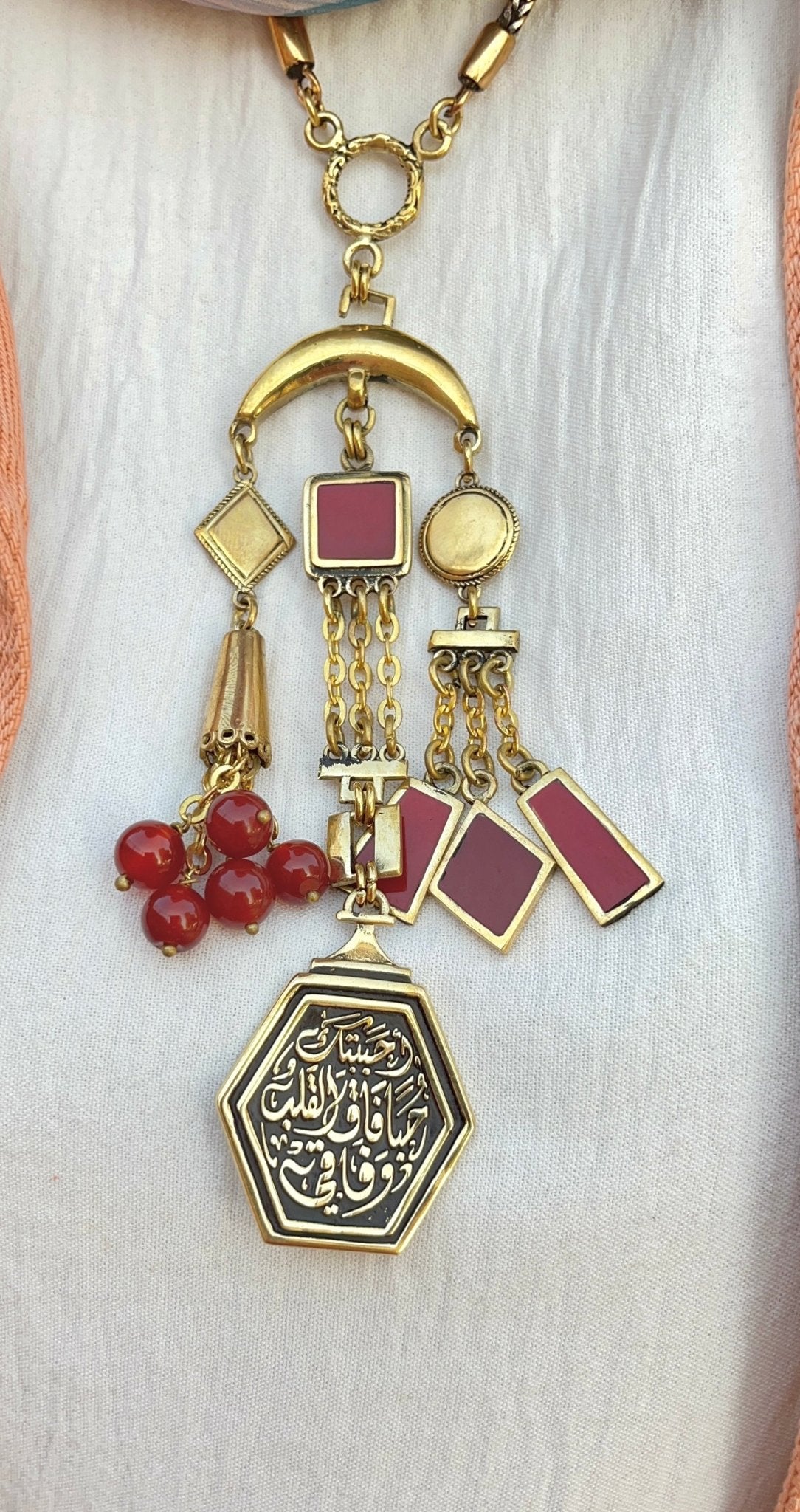 Love Beyond the Heart – Arabic Calligraphy Necklace