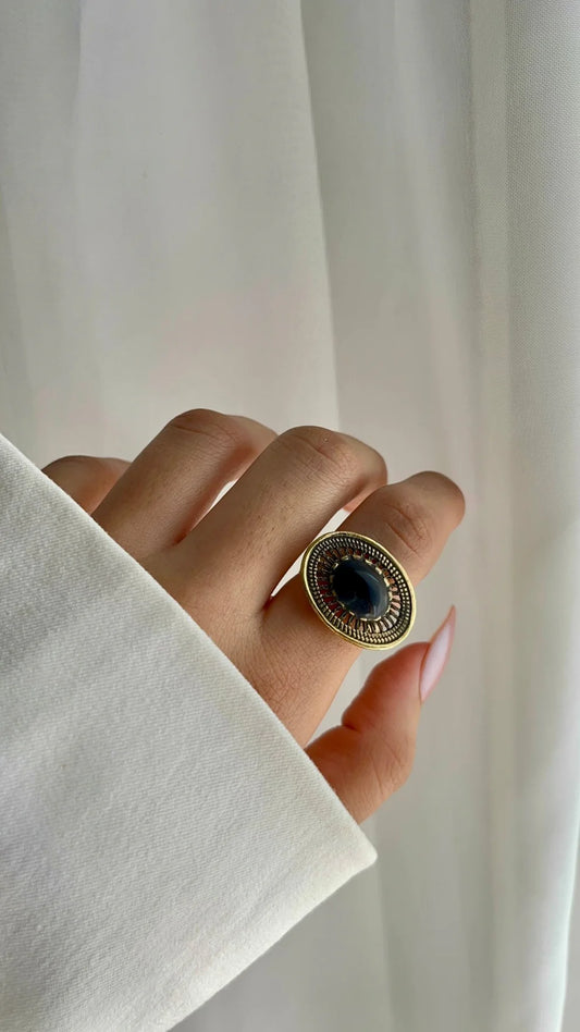 "Protection from Envy" Arabic Calligraphy Necklace & Ring Set – Copper & Agate