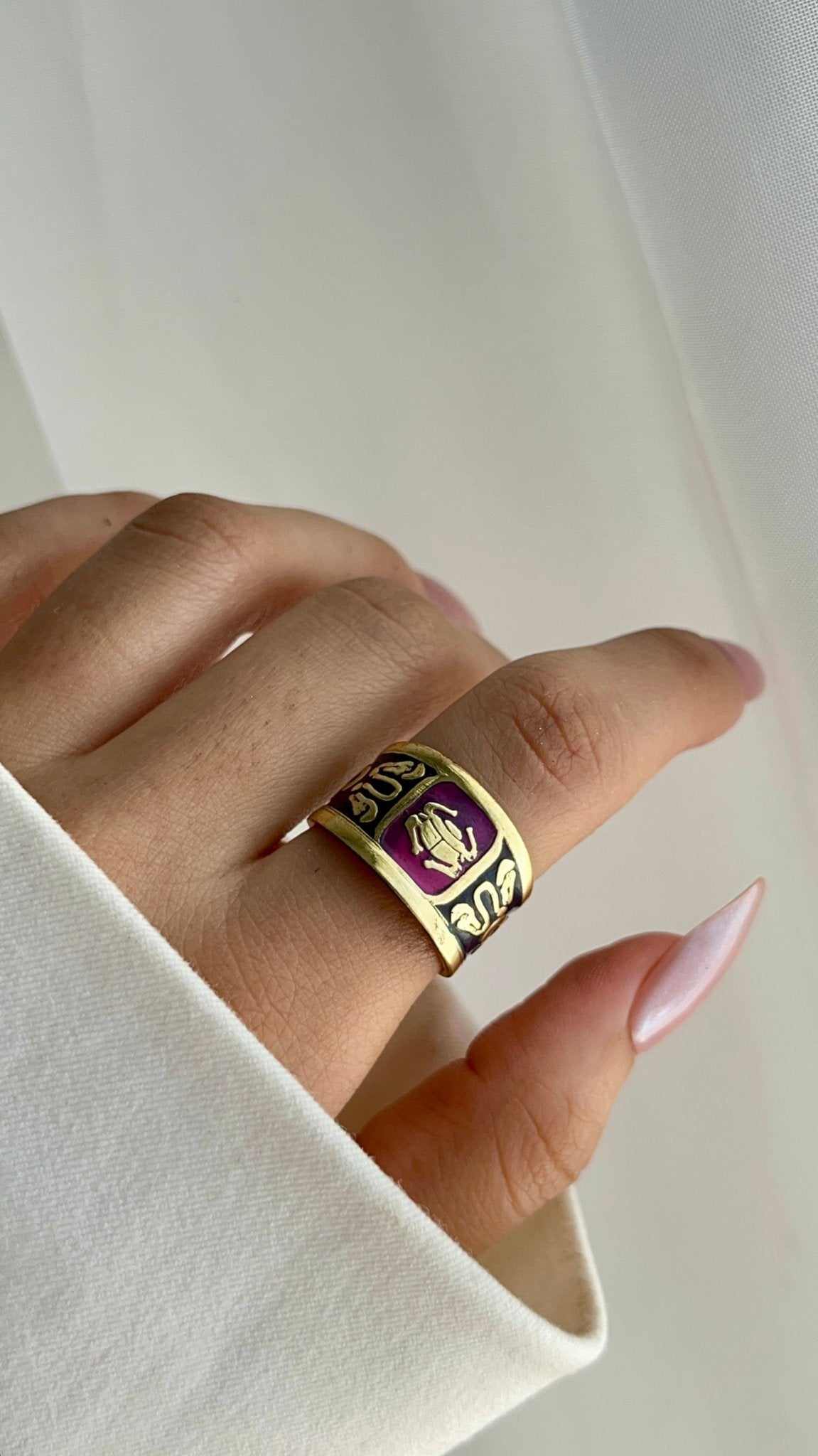 Pharaonic Scarab Ring – Adjustable Ring