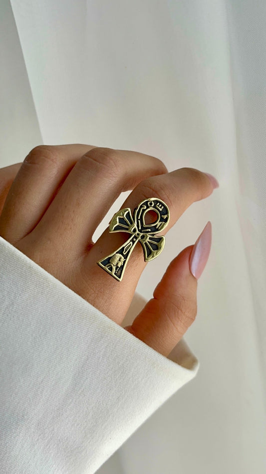 Ankh – The Key of Life Pharaonic Ring | Adjustable Copper