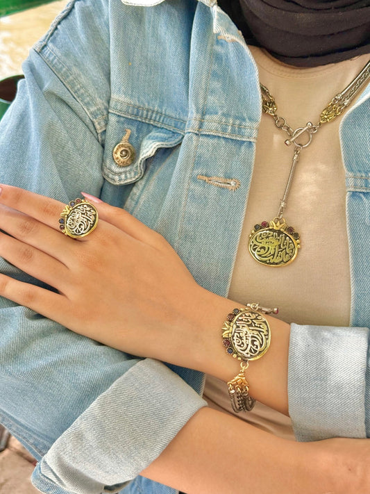 Silver-Plated Arabic Calligraphy Jewelry Set – What the eye finds familiar