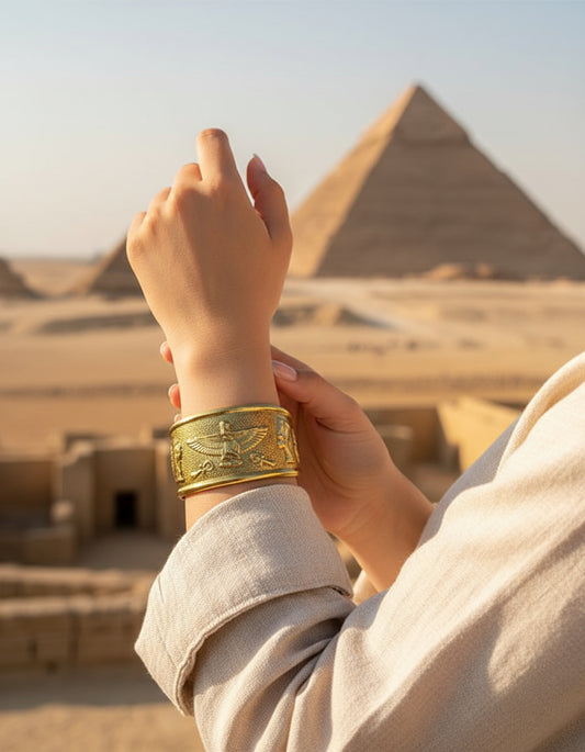 Handcrafted Pharaonic Copper Bracelet – Goddess Isis Design