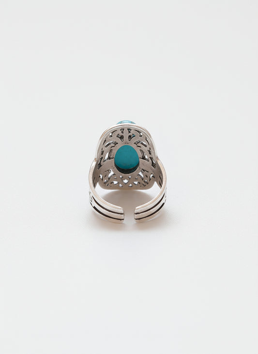 Divine Flow – Sufi-Inspired Adjustable Silver-Plated Ring