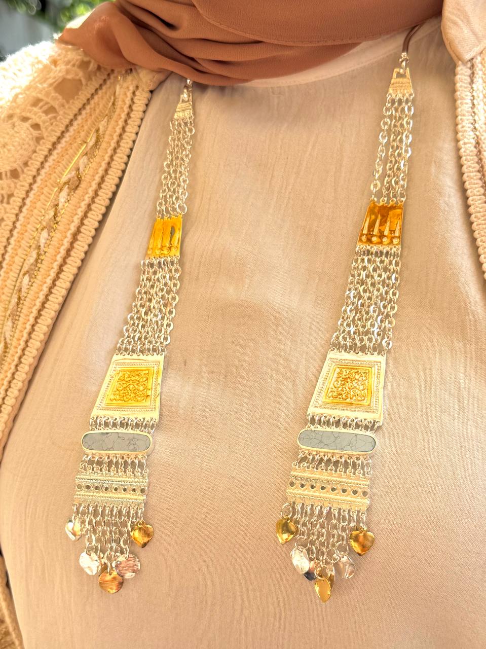 Royal Heritage Arabic Jewelry Set – Silver & Gold Plated