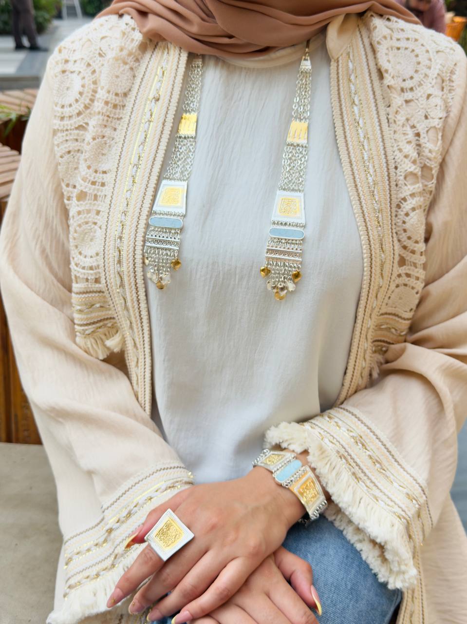 Royal Heritage Arabic Jewelry Set – Silver & Gold Plated