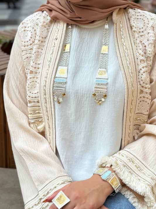 Royal Heritage Arabic Jewelry Set – Silver & Gold Plated