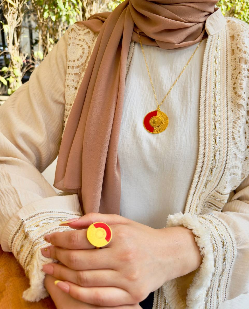 Sands of the East – Red & Gold Arabic Heritage Set - Gold Plated