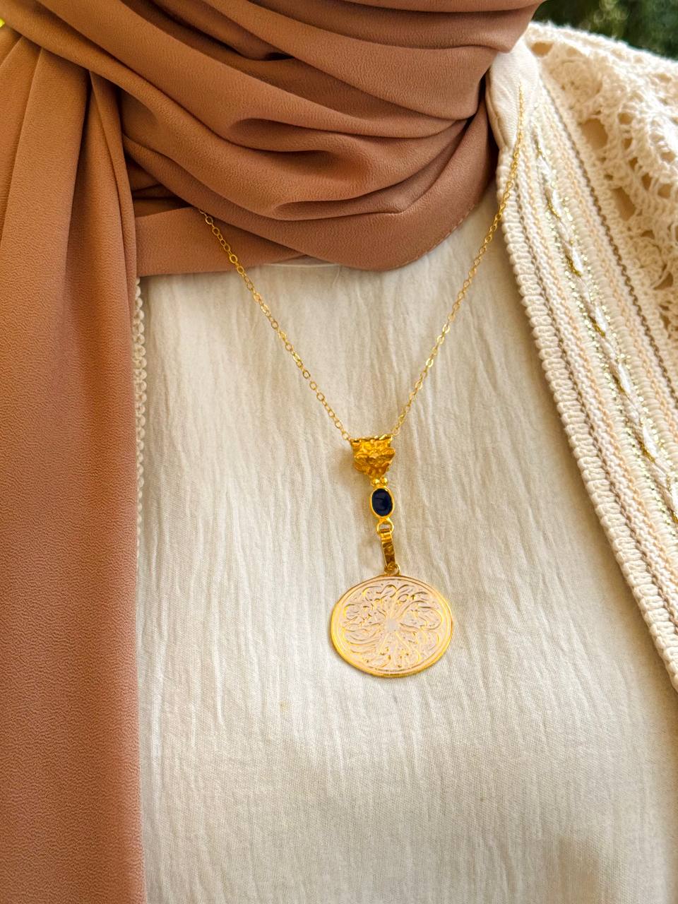 Golden Heritage Arabic Calligraphy Necklace - Gold Plated