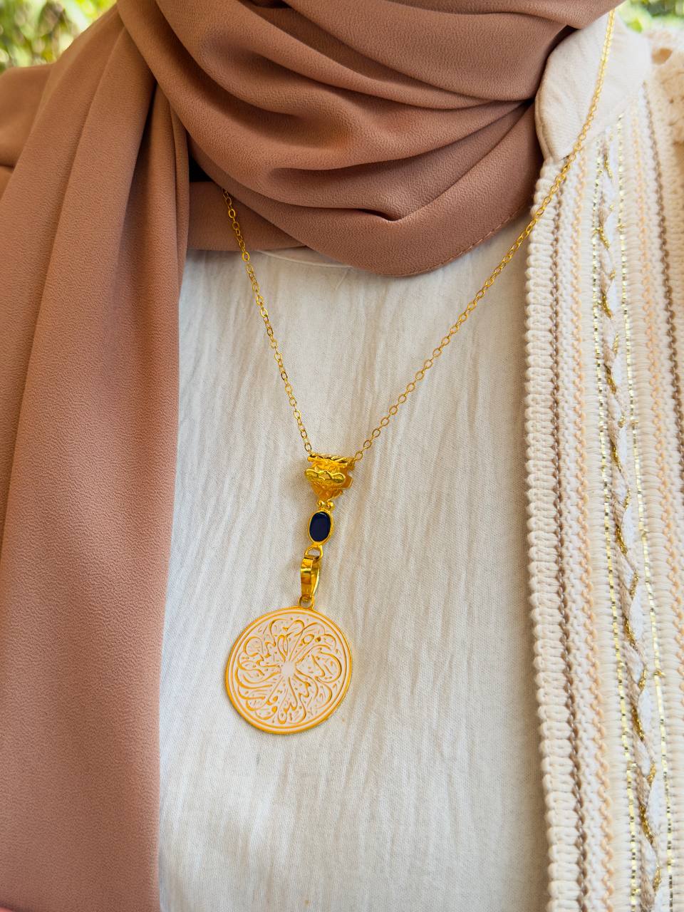 Golden Heritage Arabic Calligraphy Necklace - Gold Plated