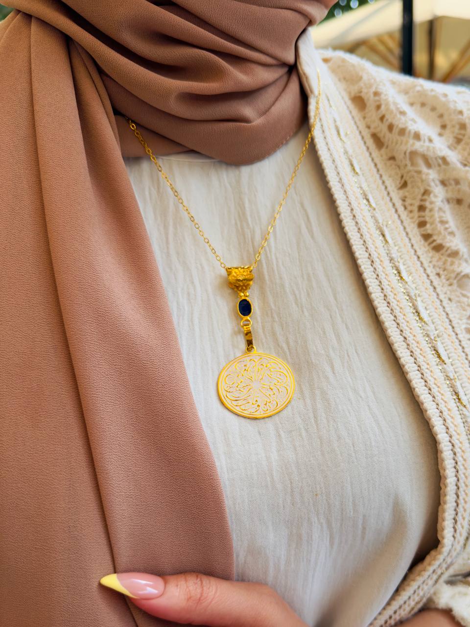 Golden Heritage Arabic Calligraphy Necklace - Gold Plated