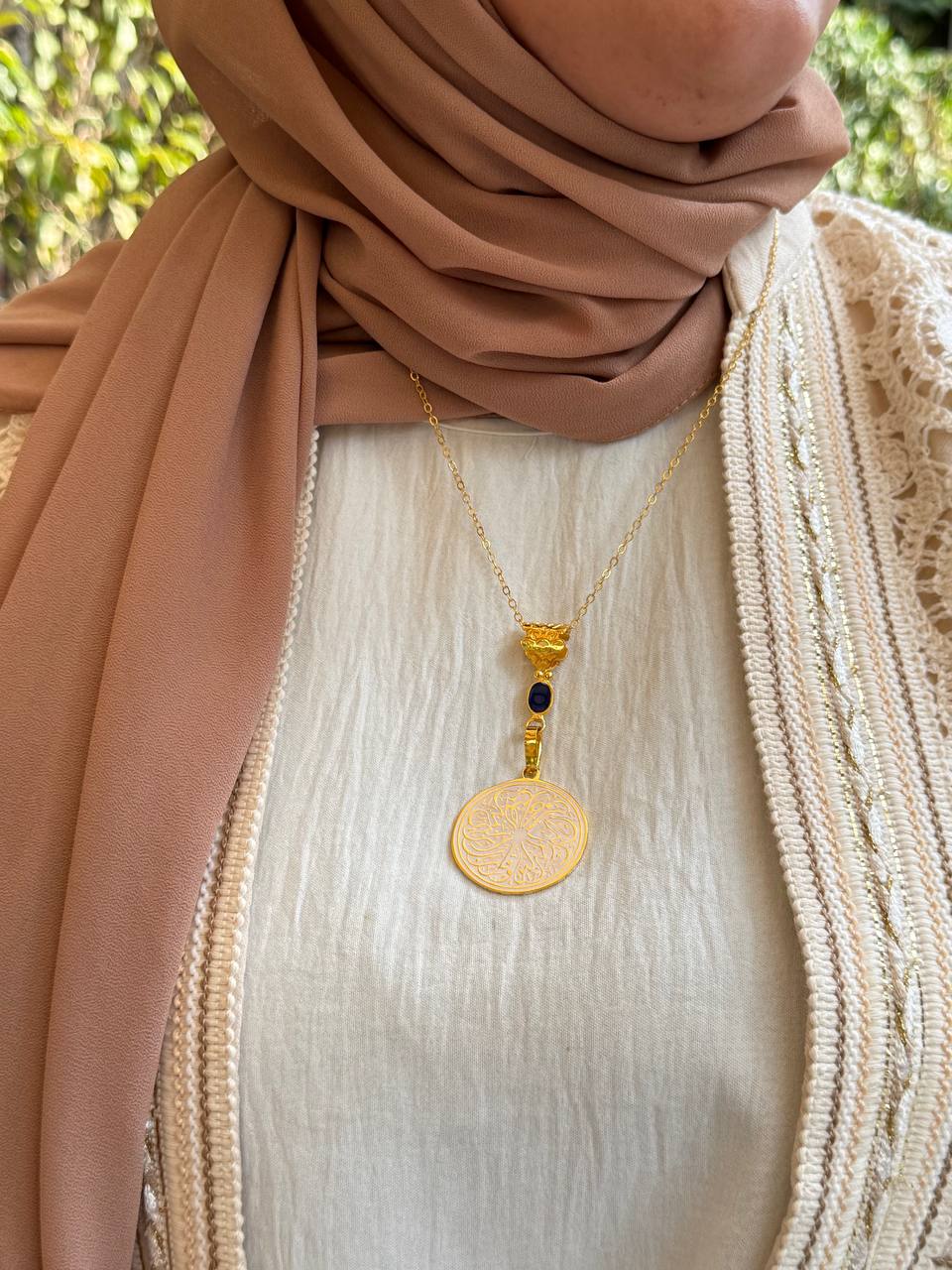 Golden Heritage Arabic Calligraphy Necklace - Gold Plated
