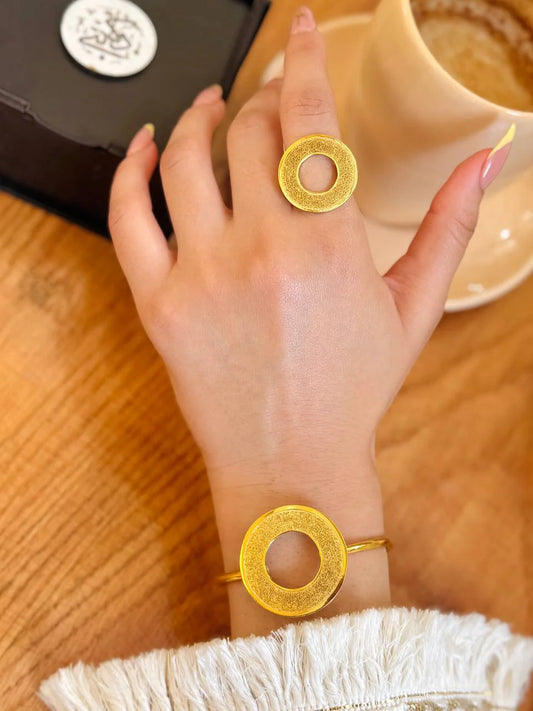 Divine Protection Circle Set – Ayat al-Kursi - Gold Plated