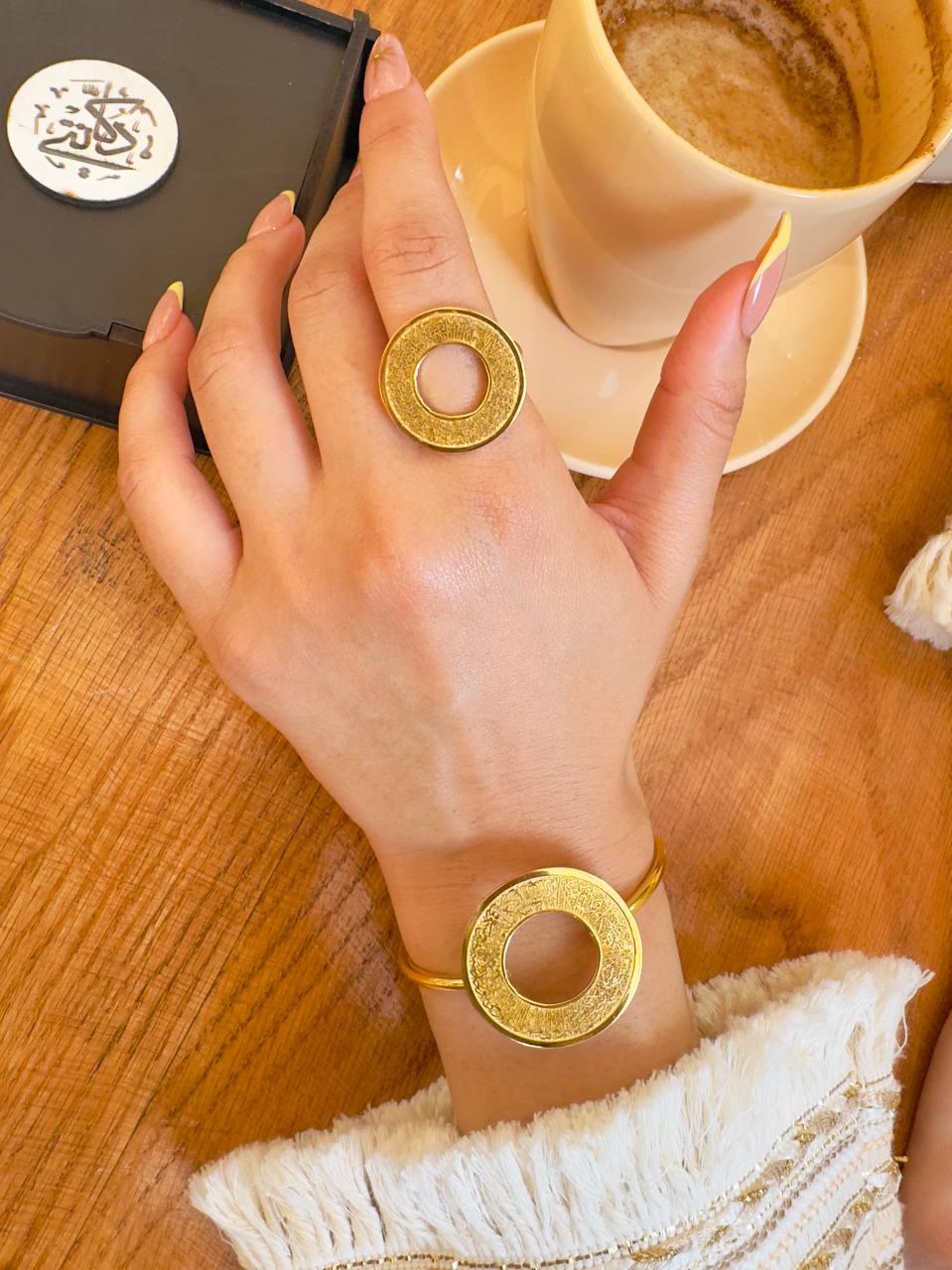 Divine Protection Circle Set – Ayat al-Kursi - Gold Plated