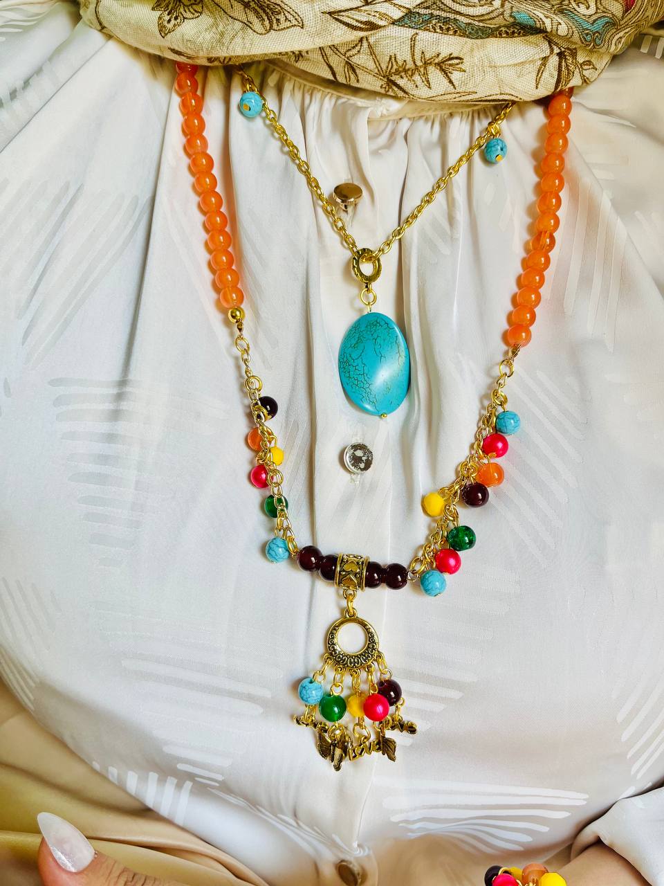 Sun & Sky Bohemian Set – Natural Alabaster & Turquoise
