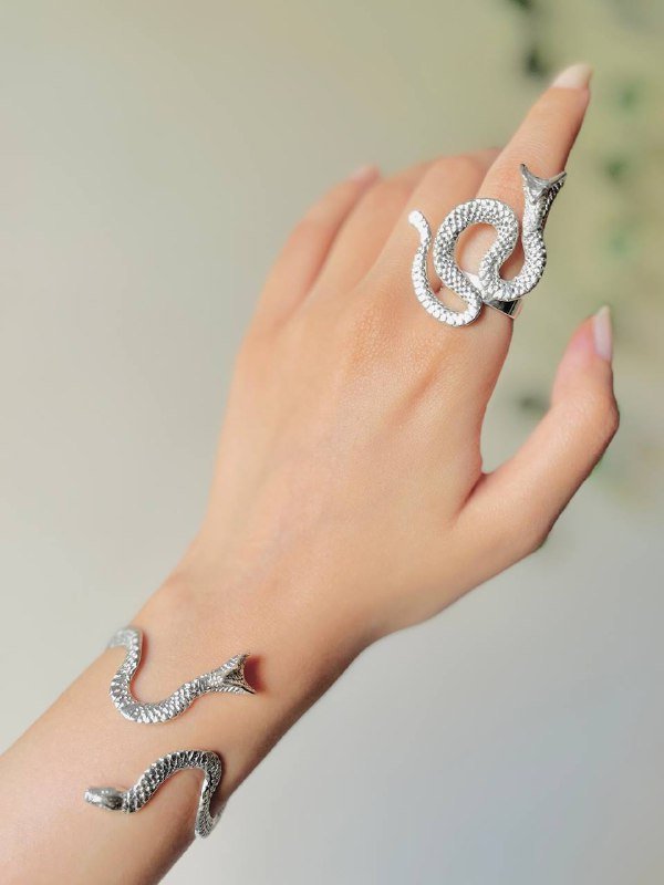 Snake Wrap Ring & Cuff Bracelet – Mythic Serpent Design
