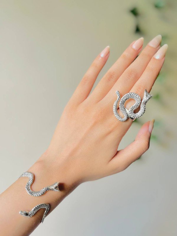 Snake Wrap Ring & Cuff Bracelet – Mythic Serpent Design