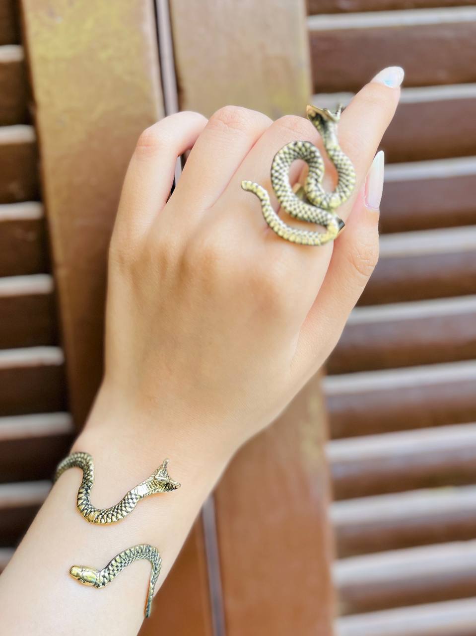 Snake Wrap Ring & Cuff Bracelet – Mythic Serpent Design