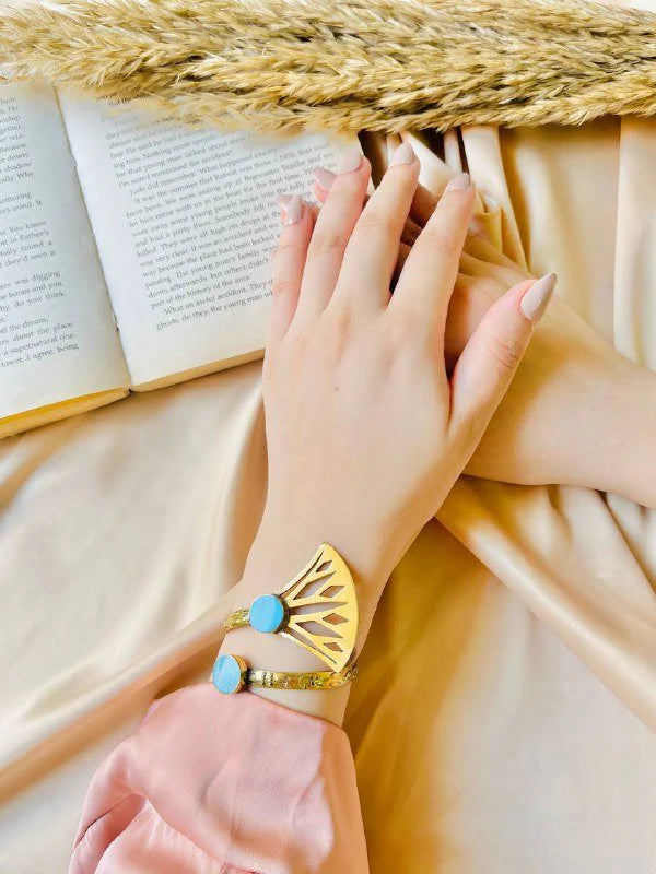 Ancestral Glow Cuff – Pharaonic Copper & Turquoise