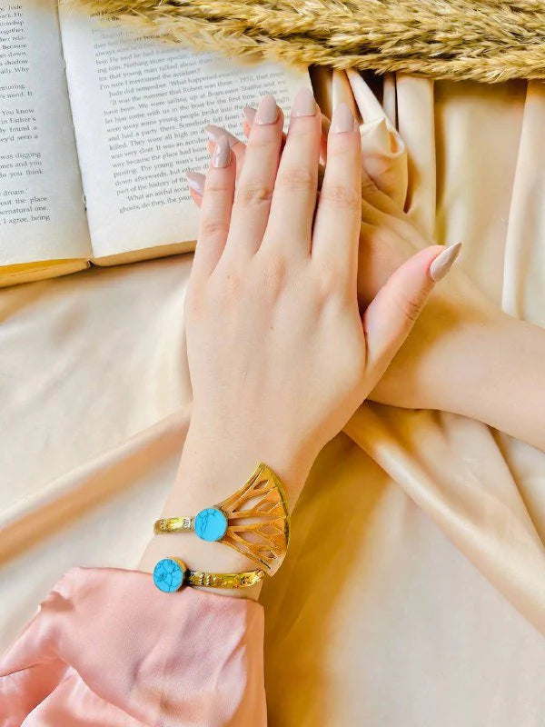 Ancestral Glow Cuff – Pharaonic Copper & Turquoise
