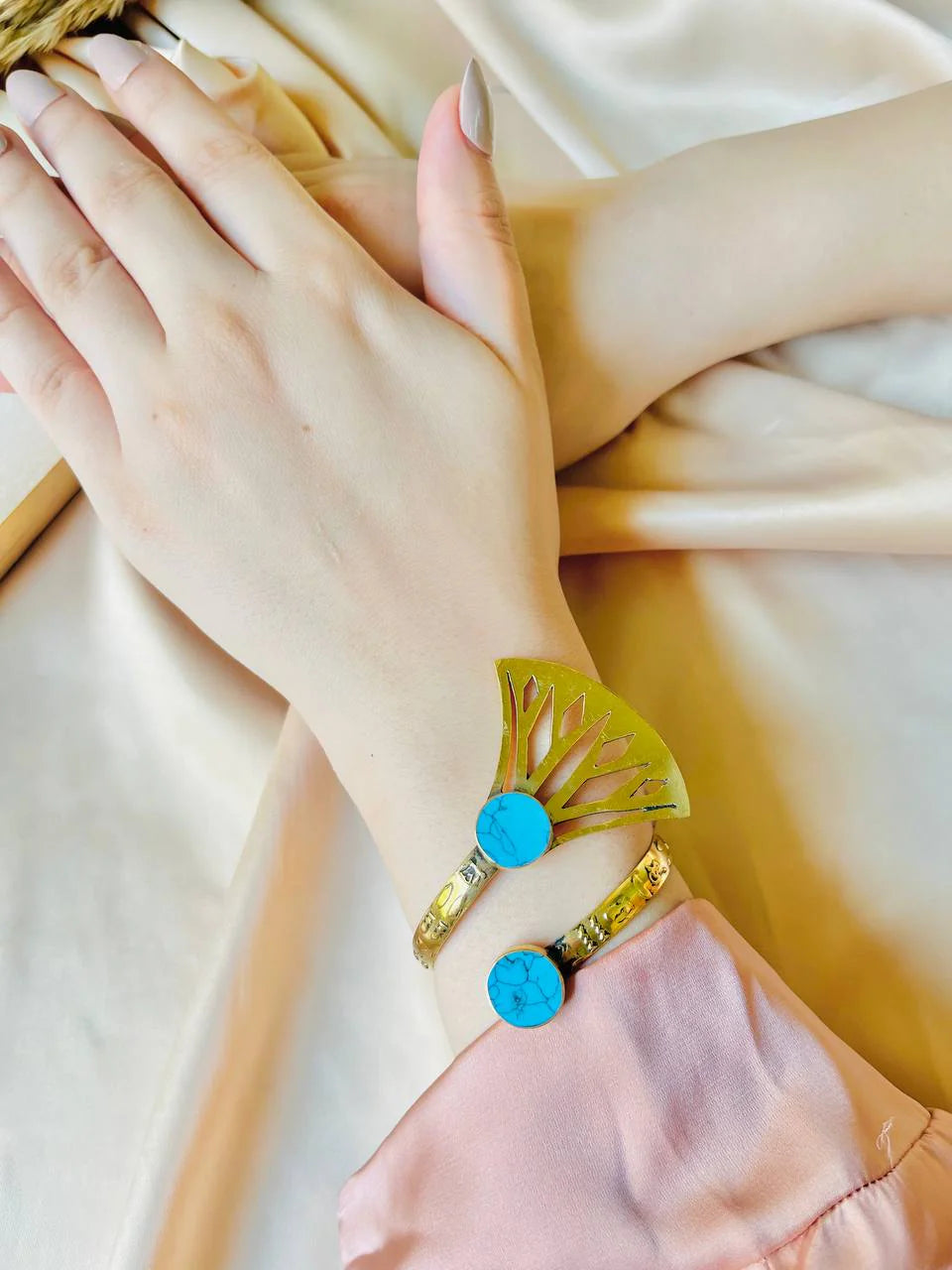 Ancestral Glow Cuff – Pharaonic Copper & Turquoise
