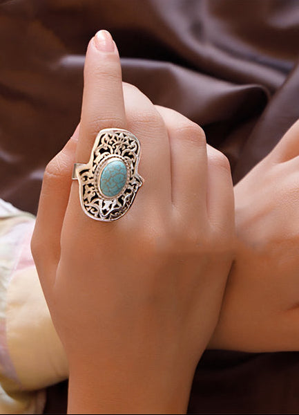 Divine Flow – Sufi-Inspired Adjustable Silver-Plated Ring