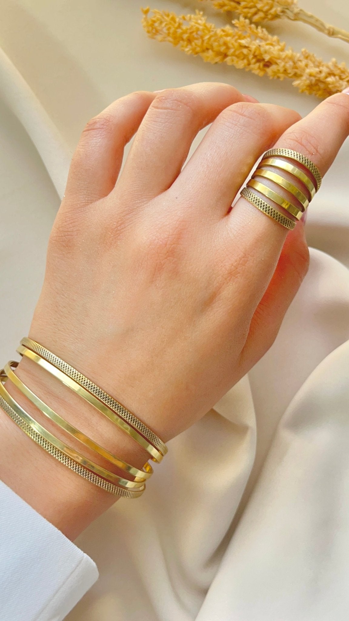 Antique Gold Layered Set – Minimalist Copper Jewelry