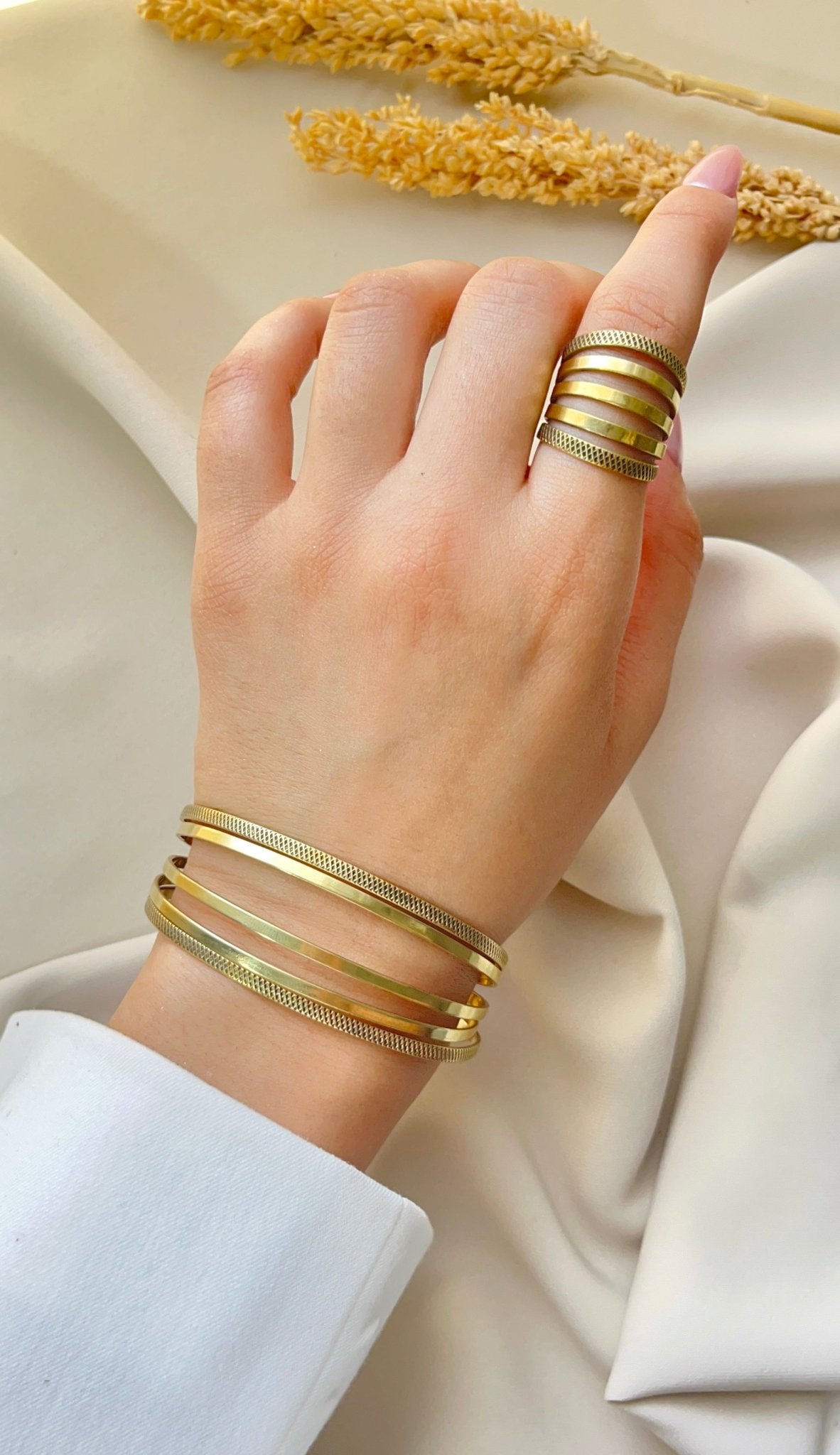 Antique Gold Layered Set – Minimalist Copper Jewelry