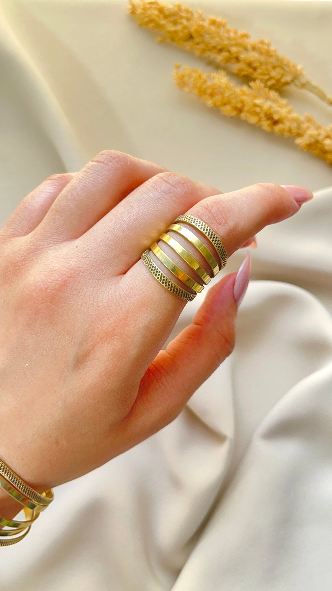 Antique Gold Layered Set – Minimalist Copper Jewelry