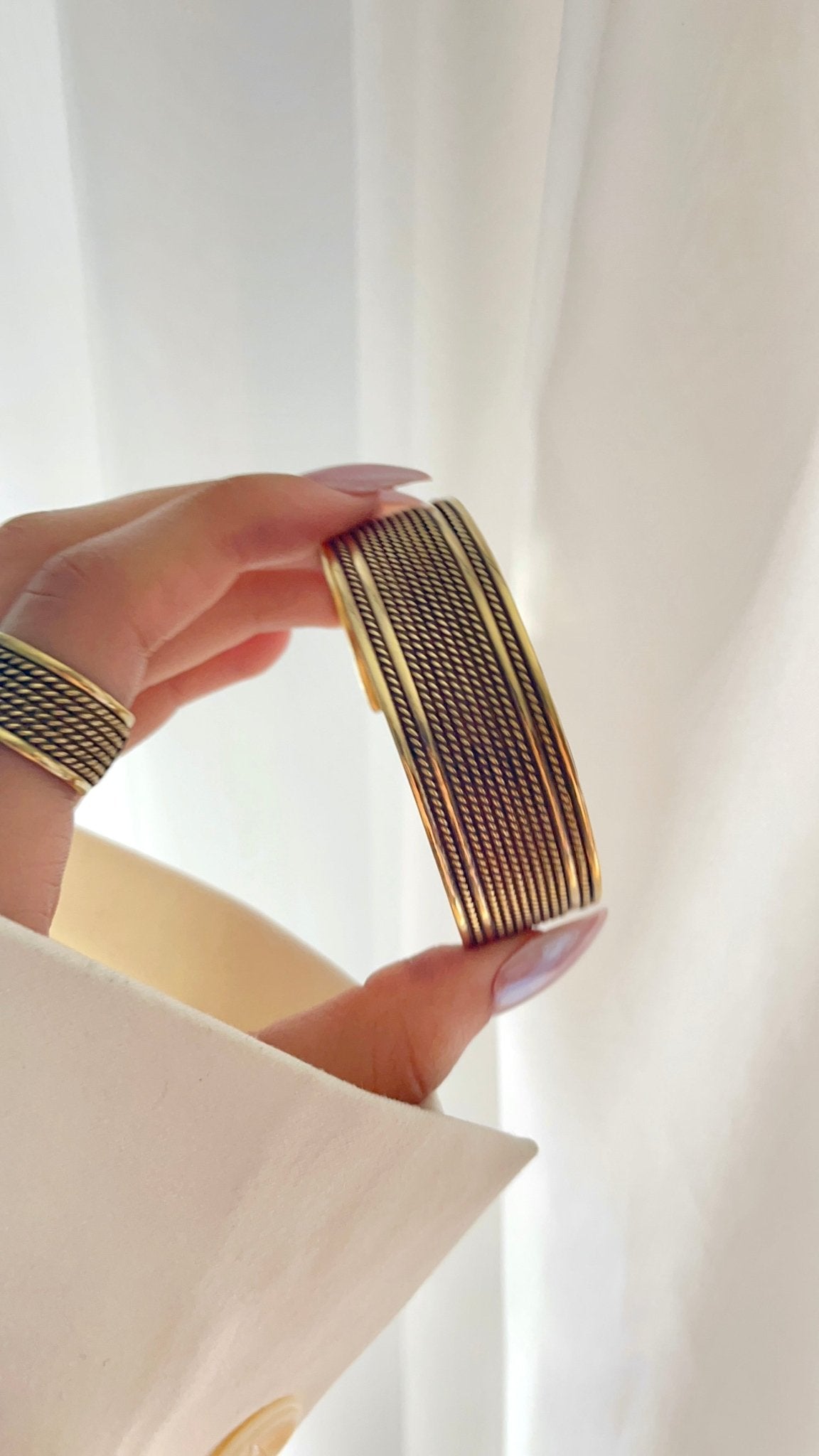 Vintage Woven Copper Set – Bracelet & Ring