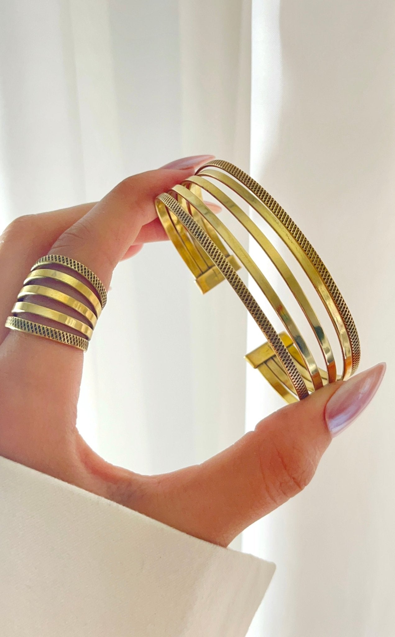 Antique Gold Layered Set – Minimalist Copper Jewelry