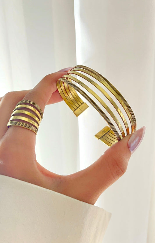 Antique Gold Layered Set – Minimalist Copper Jewelry