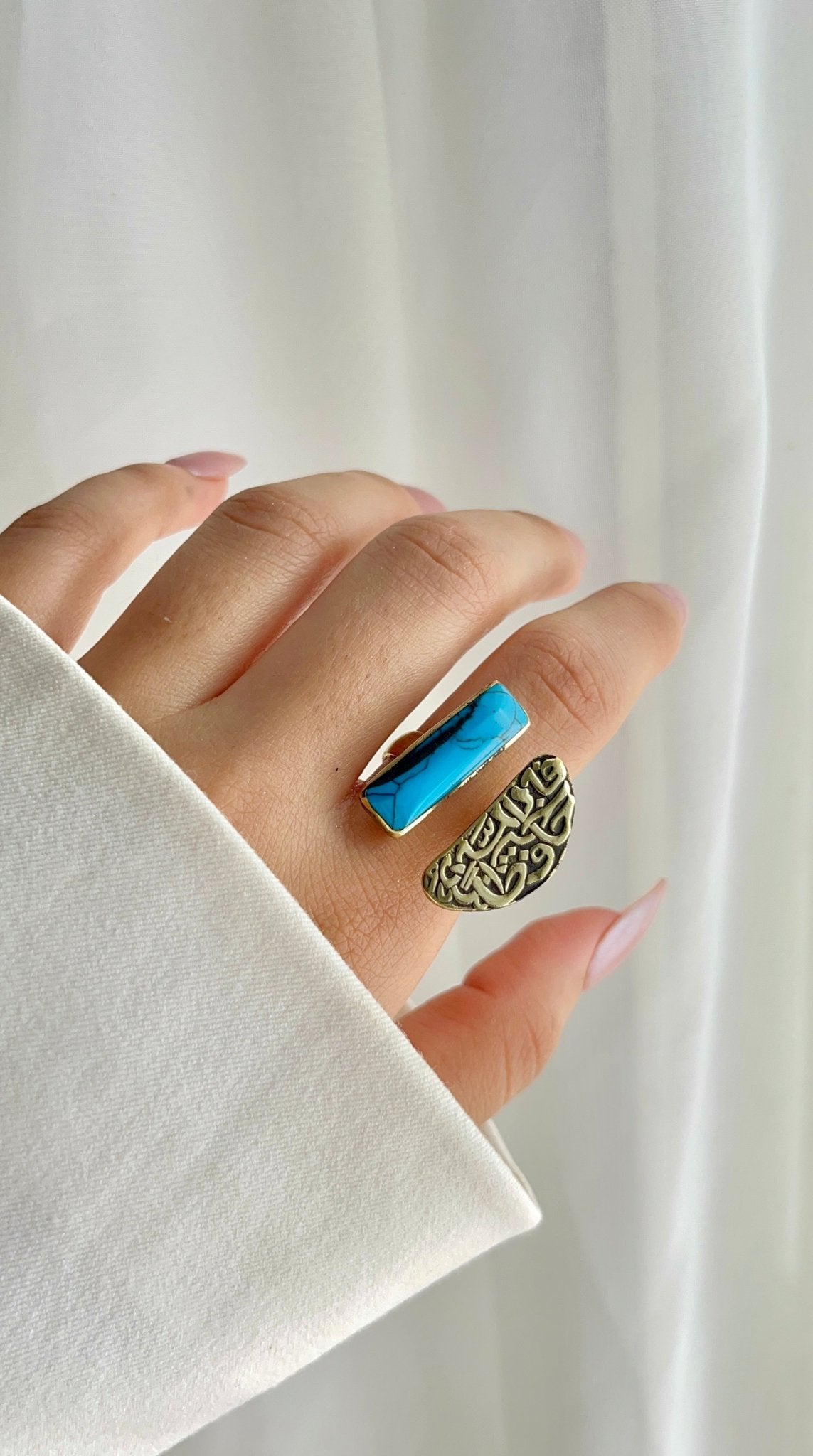 Arabic Copper Ring – God is the Best Protector