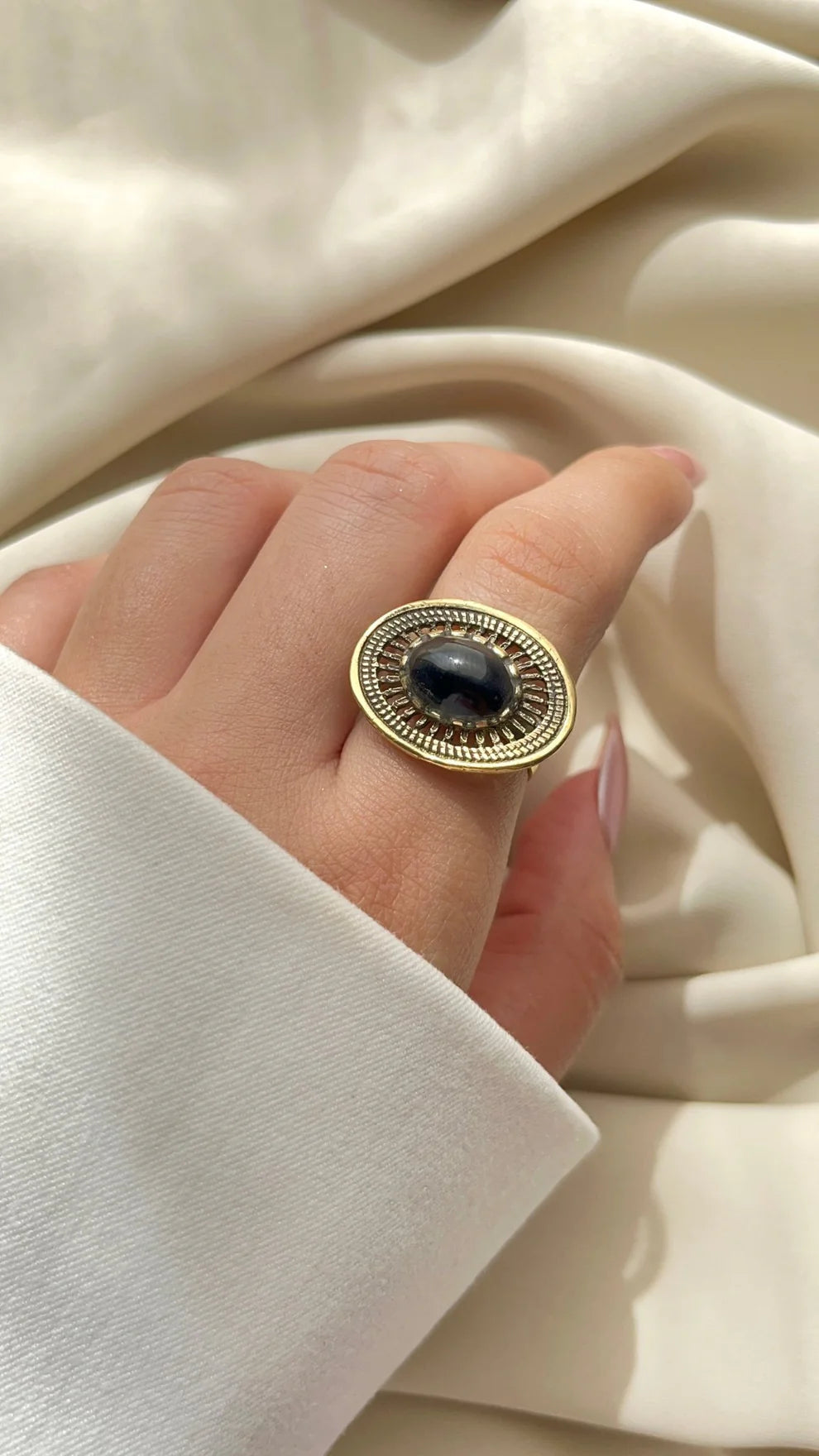 "Protection from Envy" Arabic Calligraphy Necklace & Ring Set – Copper & Agate