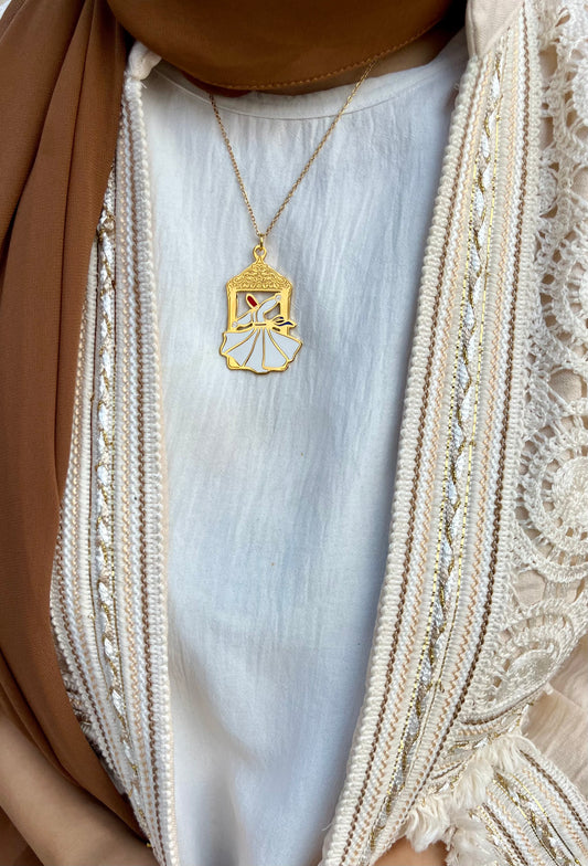 Sufi Dervish Pendant – Dance of Devotion - Gold Plated