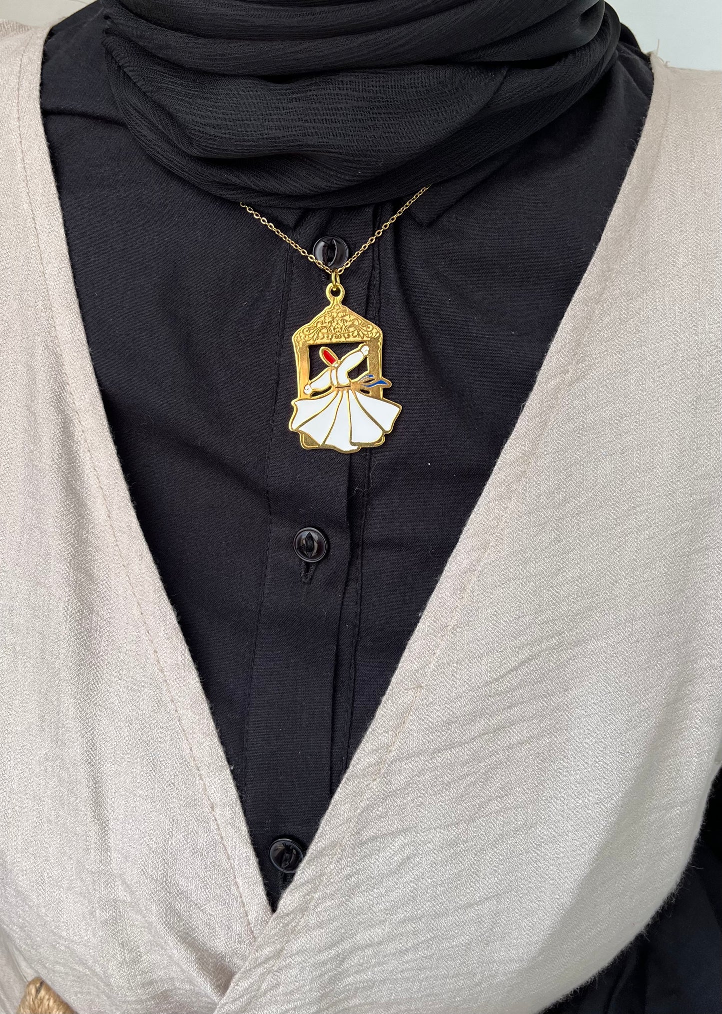 Sufi Dervish Pendant – Dance of Devotion - Gold Plated