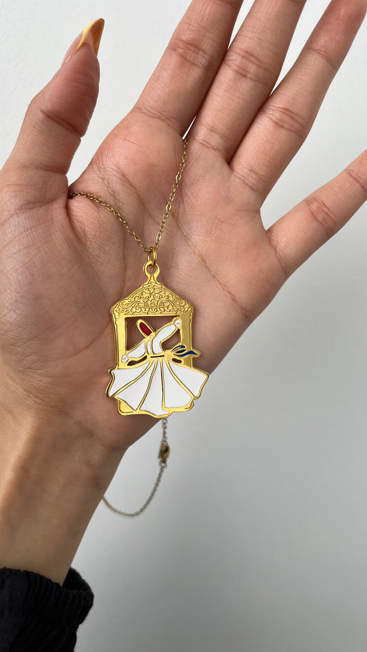 Sufi Dervish Pendant – Dance of Devotion - Gold Plated