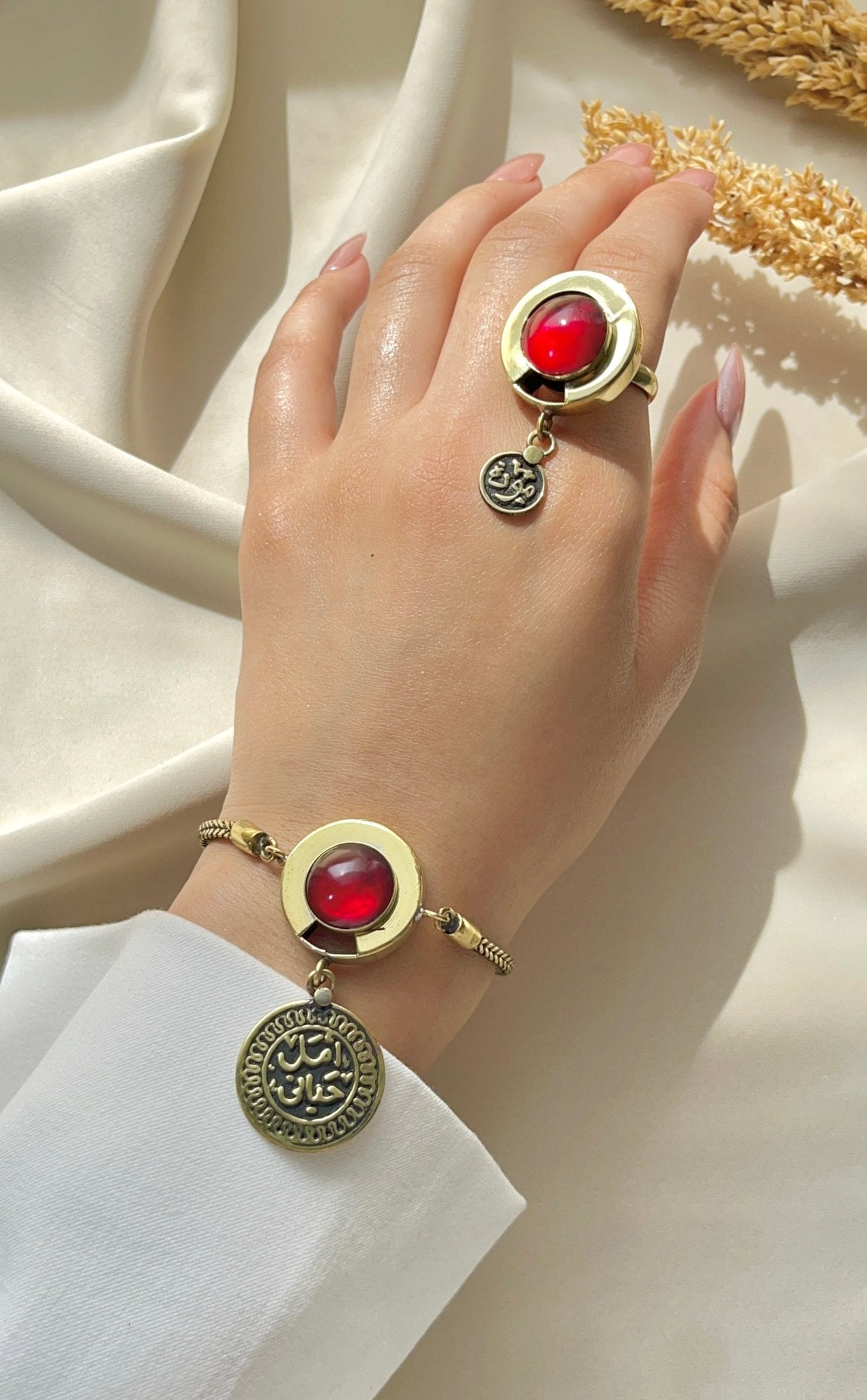 Classic Arabic Charm Set – Red & Navy Stone Edition