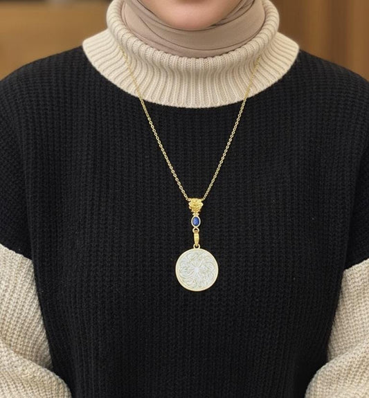 Golden Heritage Arabic Calligraphy Necklace - Gold Plated